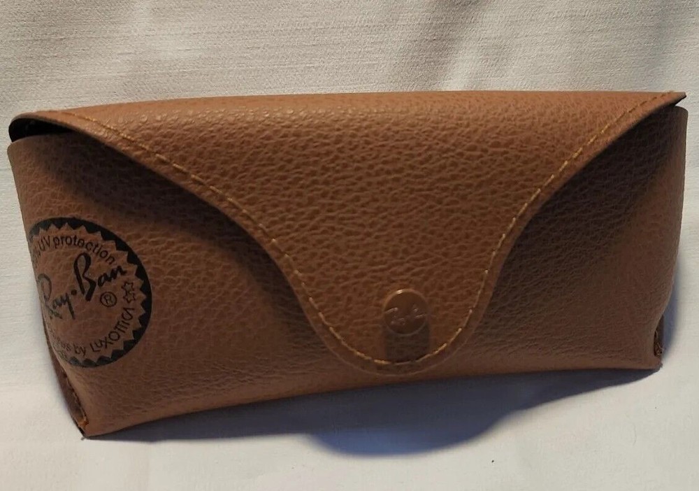 Rayban Sunglasses Eyeglasses Soft Leather Brown Case w/ Cleaning Cloth
